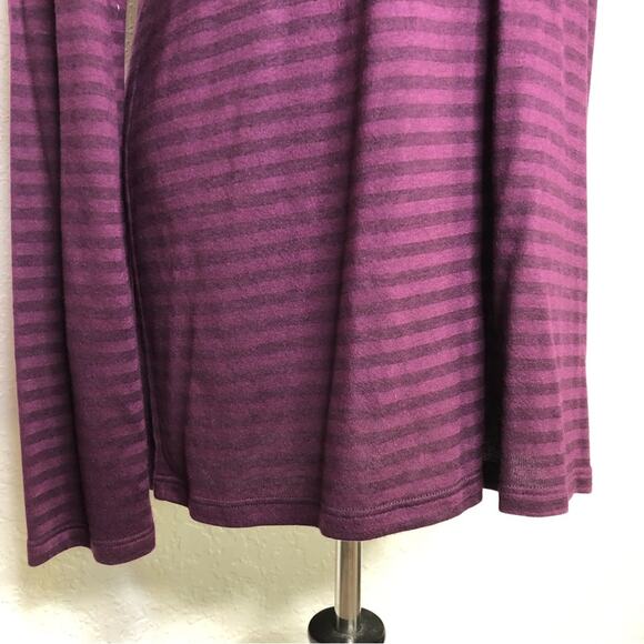 Eileen Fisher purple striped cashmere blend long sleeve knit tunic top - Picture 3 of 13